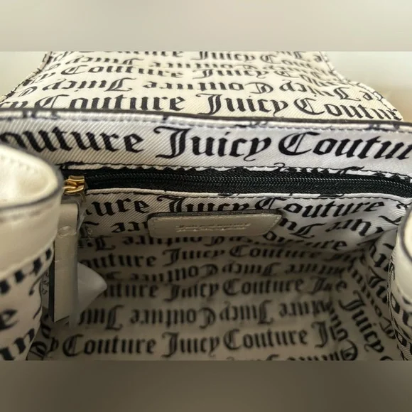 JUICY COUTURE Bag Stay in Circle Mini Crossbody - Ivory Cream Angel Deboss NWT - Picture 9 of 11